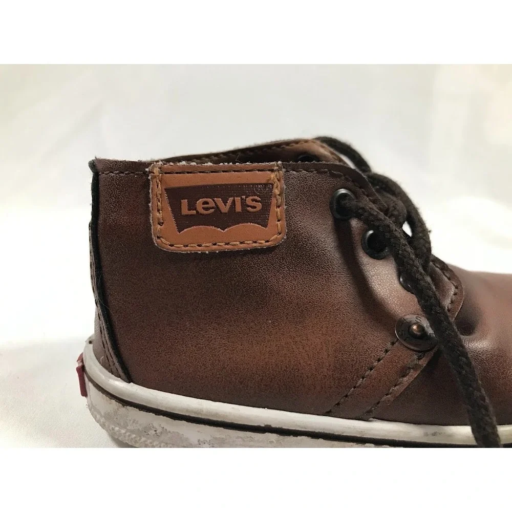Levis Toddler Boy‎ Booties Brown Low Top Lace-Up 14cm Size US 5 SEE PICTURES